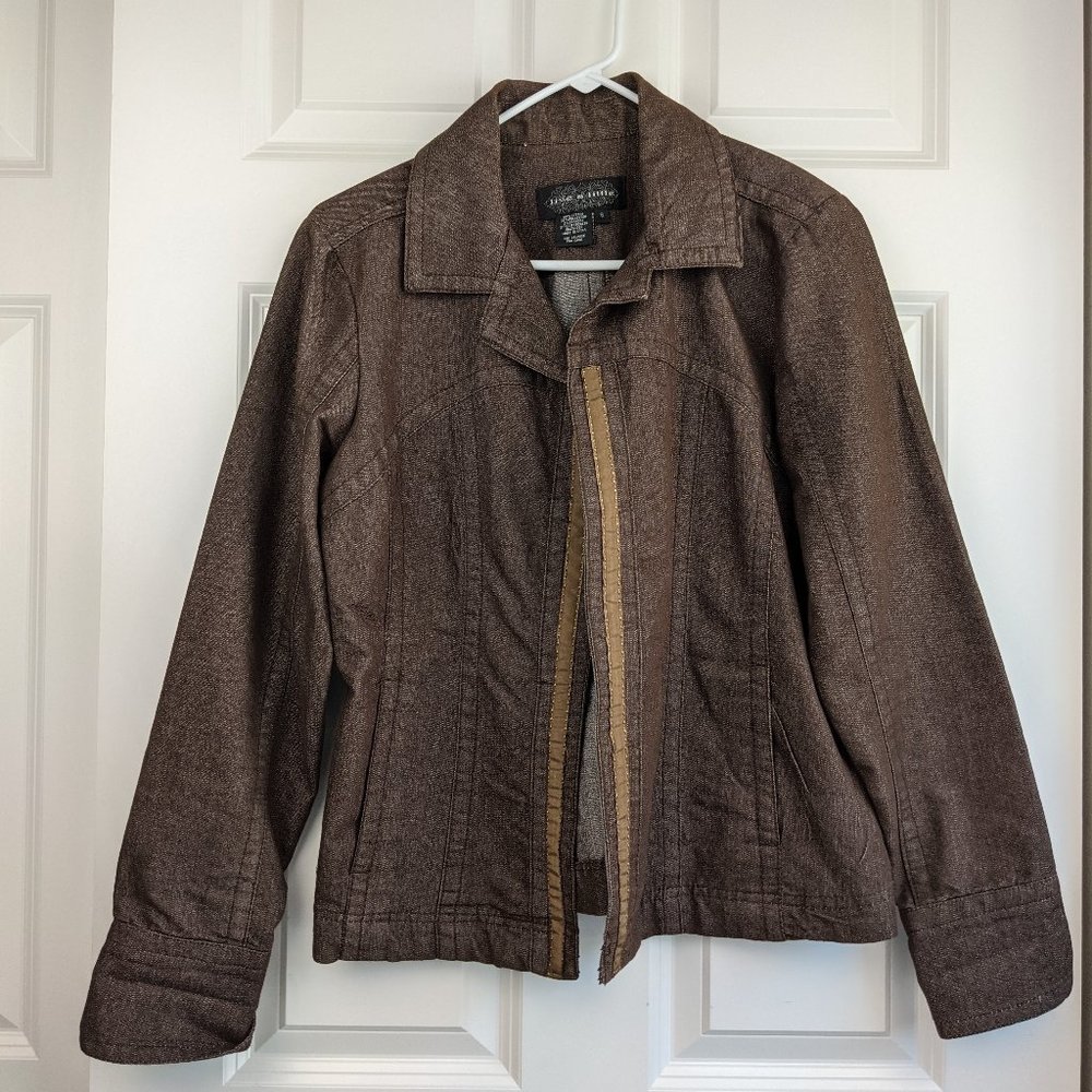 LAL Live a Little Denim Dark Brown Fitted Jacket